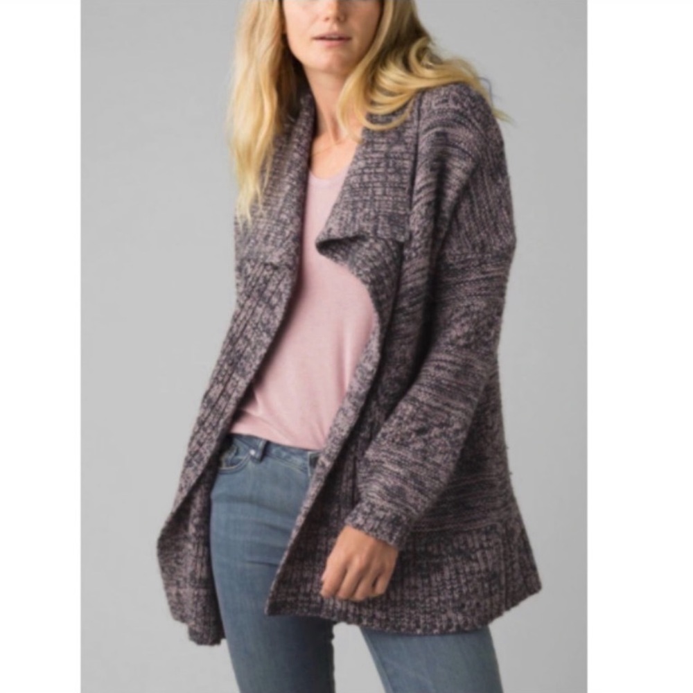 Prana Suki Chunky Knit Two Tone Long Sleeve Sweater